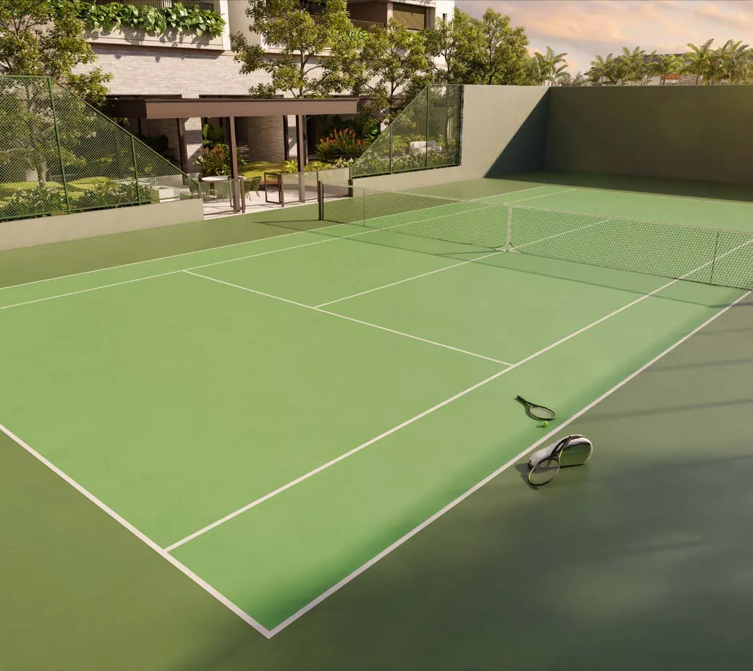 Perspectiva ilustrada: Quadra de tênis oficial, Quarten Ibirapuera