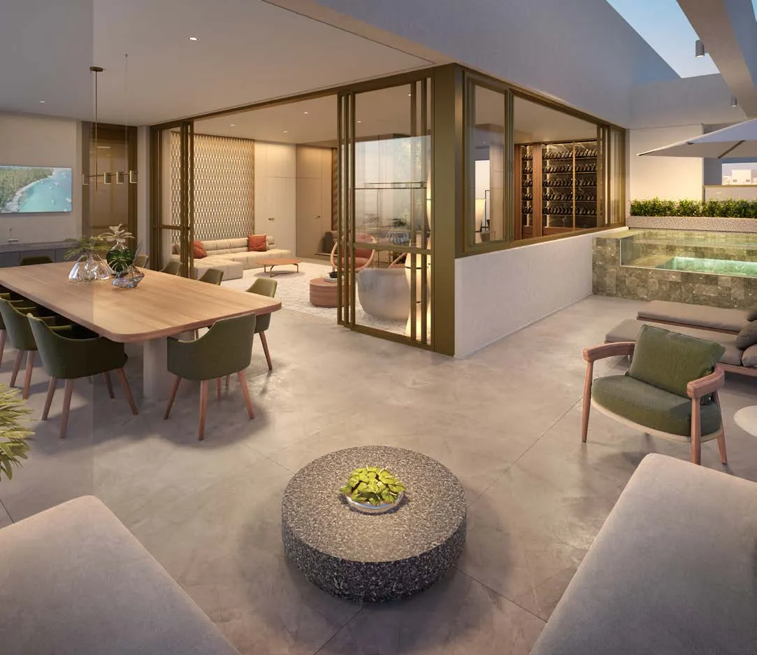 Perspectiva ilustrada: Terraço do duplex de 306 m², Quarten Ibirapuera